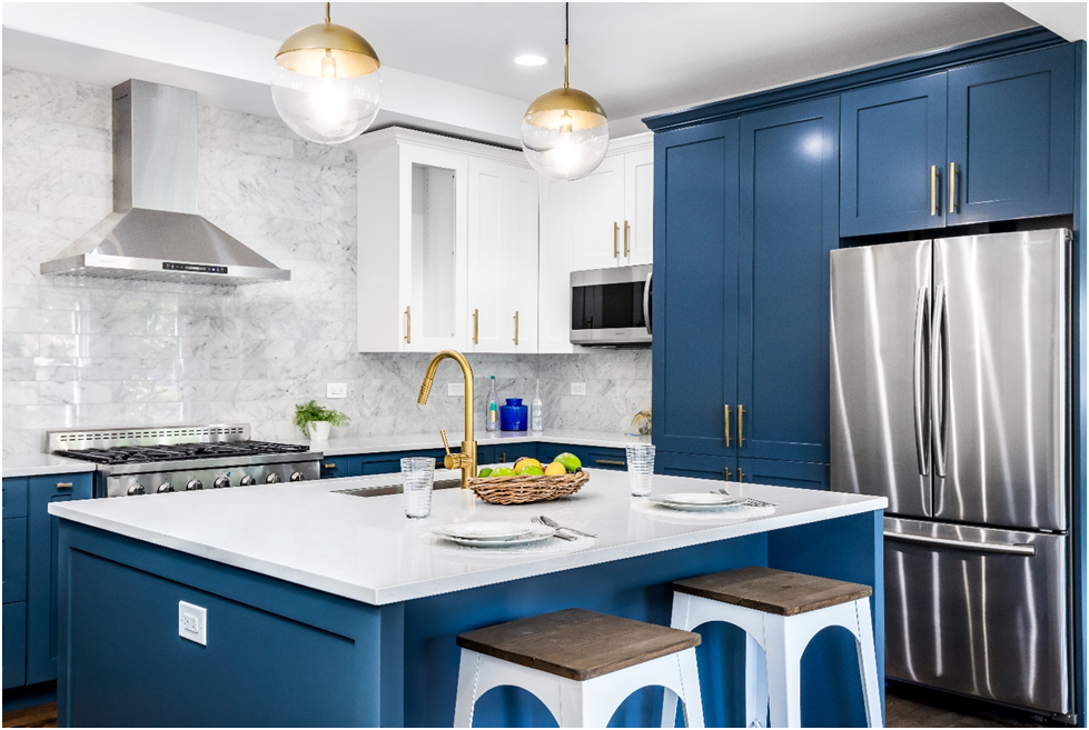 Change Your Kitchen Space By Bold Blue Kitchen Cabinets